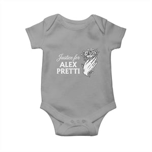 Justice for Alex Pretti Floral Memorial Baby Onesie Minneapolis Jan 24 2026 Tribute TS02 Sport Gray Print Your Wear