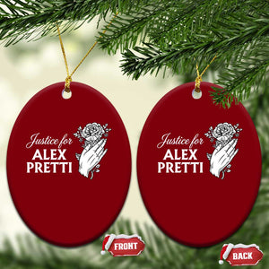 Justice for Alex Pretti Floral Memorial Ceramic Ornament Minneapolis Jan 24 2026 Tribute TS02 Print Your Wear