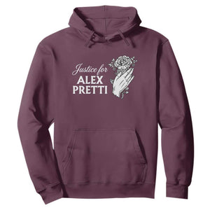 Justice for Alex Pretti Floral Memorial Hoodie Minneapolis Jan 24 2026 Tribute TS02 Maroon Print Your Wear