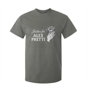Justice for Alex Pretti Floral Memorial T Shirt For Kid Minneapolis Jan 24 2026 Tribute TS02 Military Green Print Your Wear