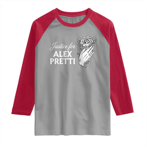 Justice for Alex Pretti Floral Memorial Raglan Shirt Minneapolis Jan 24 2026 Tribute TS02 Sport Gray Red Print Your Wear