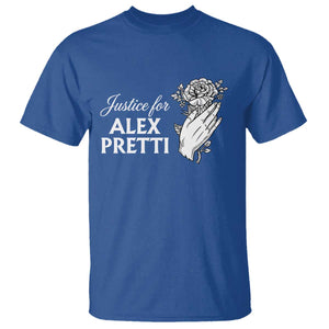 Justice for Alex Pretti Floral Memorial T Shirt Minneapolis Jan 24 2026 Tribute TS02 Royal Blue Print Your Wear