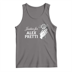 Justice for Alex Pretti Floral Memorial Tank Top Minneapolis Jan 24 2026 Tribute TS02 Deep Heather Print Your Wear