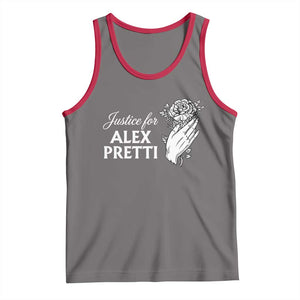 Justice for Alex Pretti Floral Memorial Tank Top Minneapolis Jan 24 2026 Tribute TS02 Deep Heather Red Print Your Wear