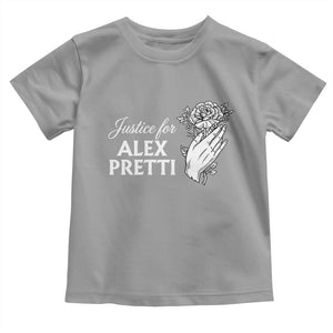 Justice for Alex Pretti Floral Memorial Toddler T Shirt Minneapolis Jan 24 2026 Tribute TS02 Sport Gray Print Your Wear