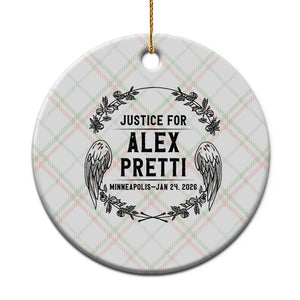 Justice for Alex Pretti Ceramic Ornament Minneapolis January 24 2026 Tribute Memorial Wreath TS02 1pc Christmas Plaid Print Your Wear