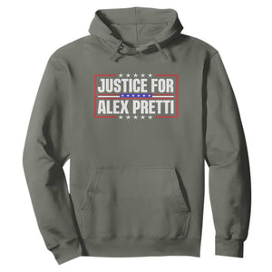 Justice for Alex Pretti Patriotic Hoodie Minneapolis Jan 24 2026 Memorial Red White and Blue TS02 Military Green Print Your Wear