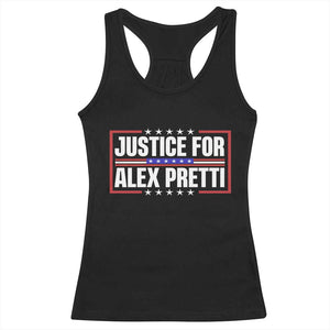 Justice for Alex Pretti Patriotic Racerback Tank Top Minneapolis Jan 24 2026 Memorial Red White and Blue TS02 Black Print Your Wear