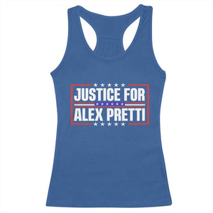 Justice for Alex Pretti Patriotic Racerback Tank Top Minneapolis Jan 24 2026 Memorial Red White and Blue TS02 Royal Blue Print Your Wear