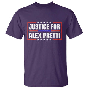 Justice for Alex Pretti Patriotic T Shirt Minneapolis Jan 24 2026 Memorial Red White and Blue TS02 Purple Print Your Wear