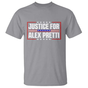 Justice for Alex Pretti Patriotic T Shirt Minneapolis Jan 24 2026 Memorial Red White and Blue TS02 Sport Gray Print Your Wear