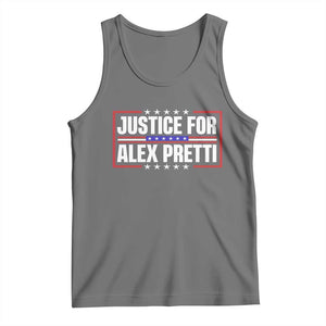 Justice for Alex Pretti Patriotic Tank Top Minneapolis Jan 24 2026 Memorial Red White and Blue TS02 Black Heather Print Your Wear