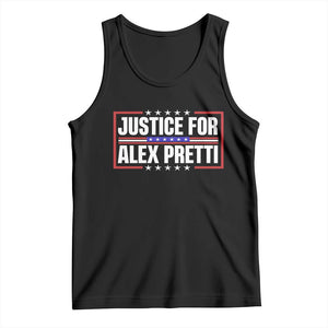 Justice for Alex Pretti Patriotic Tank Top Minneapolis Jan 24 2026 Memorial Red White and Blue TS02 Black Print Your Wear