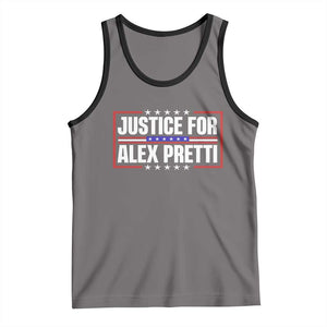 Justice for Alex Pretti Patriotic Tank Top Minneapolis Jan 24 2026 Memorial Red White and Blue TS02 Deep Heather Black Print Your Wear