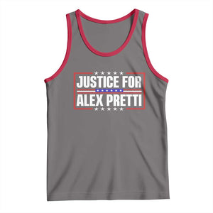 Justice for Alex Pretti Patriotic Tank Top Minneapolis Jan 24 2026 Memorial Red White and Blue TS02 Deep Heather Red Print Your Wear
