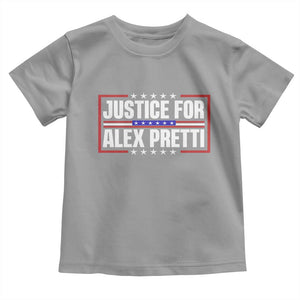 Justice for Alex Pretti Patriotic Toddler T Shirt Minneapolis Jan 24 2026 Memorial Red White and Blue TS02 Sport Gray Print Your Wear