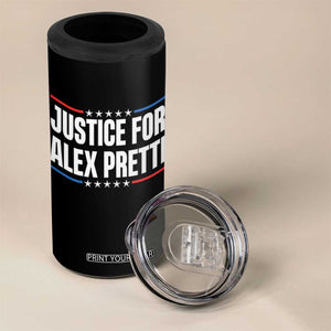 Justice for Alex Pretti Patriotic 4 in 1 Can Cooler Tumbler Minneapolis Jan 24 2026 Memorial Tribute TS02 Print Your Wear