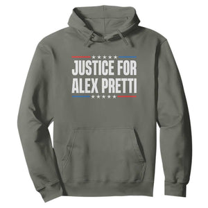 Justice for Alex Pretti Patriotic Hoodie Minneapolis Jan 24 2026 Memorial Tribute TS02 Military Green Print Your Wear