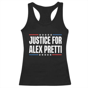 Justice for Alex Pretti Patriotic Racerback Tank Top Minneapolis Jan 24 2026 Memorial Tribute TS02 Black Print Your Wear