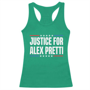 Justice for Alex Pretti Patriotic Racerback Tank Top Minneapolis Jan 24 2026 Memorial Tribute TS02 Irish Green Print Your Wear