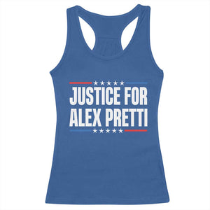 Justice for Alex Pretti Patriotic Racerback Tank Top Minneapolis Jan 24 2026 Memorial Tribute TS02 Royal Blue Print Your Wear