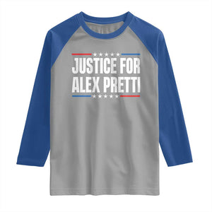 Justice for Alex Pretti Patriotic Raglan Shirt Minneapolis Jan 24 2026 Memorial Tribute TS02 Sport Gray Royal Print Your Wear