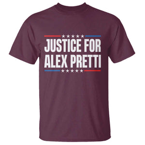 Justice for Alex Pretti Patriotic T Shirt Minneapolis Jan 24 2026 Memorial Tribute TS02 Maroon Print Your Wear