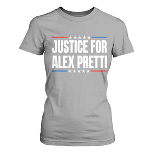 Justice for Alex Pretti Patriotic T Shirt For Women Minneapolis Jan 24 2026 Memorial Tribute TS02 Sport Gray Print Your Wear