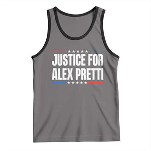 Justice for Alex Pretti Patriotic Tank Top Minneapolis Jan 24 2026 Memorial Tribute TS02 Deep Heather Black Print Your Wear