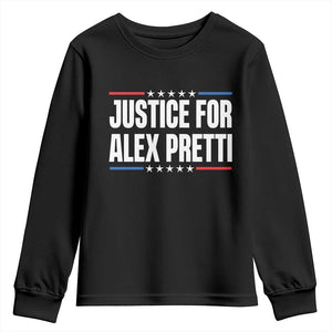 Justice for Alex Pretti Patriotic Youth Sweatshirt Minneapolis Jan 24 2026 Memorial Tribute TS02 Black Print Your Wear