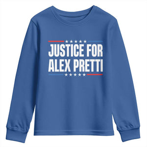 Justice for Alex Pretti Patriotic Youth Sweatshirt Minneapolis Jan 24 2026 Memorial Tribute TS02 Royal Blue Print Your Wear