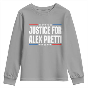 Justice for Alex Pretti Patriotic Youth Sweatshirt Minneapolis Jan 24 2026 Memorial Tribute TS02 Sport Gray Print Your Wear