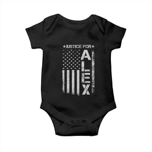 Justice for Alex Pretti American Flag Baby Onesie Minneapolis Jan 24 2026 Memorial Tribute TS02 Black Print Your Wear