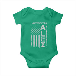 Justice for Alex Pretti American Flag Baby Onesie Minneapolis Jan 24 2026 Memorial Tribute TS02 Irish Green Print Your Wear