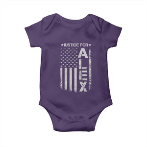Justice for Alex Pretti American Flag Baby Onesie Minneapolis Jan 24 2026 Memorial Tribute TS02 Purple Print Your Wear