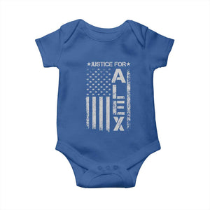 Justice for Alex Pretti American Flag Baby Onesie Minneapolis Jan 24 2026 Memorial Tribute TS02 Royal Blue Print Your Wear