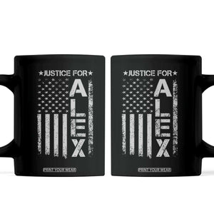 Justice for Alex Pretti American Flag Coffee Mug Minneapolis Jan 24 2026 Memorial Tribute TS02 Black Print Your Wear