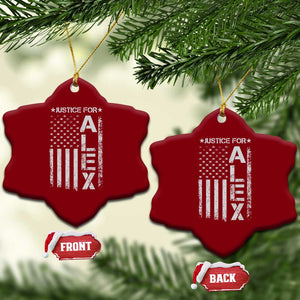 Justice for Alex Pretti American Flag Ceramic Ornament Minneapolis Jan 24 2026 Memorial Tribute TS02 Print Your Wear