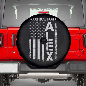 Justice for Alex Pretti American Flag Spare Tire Cover Minneapolis Jan 24 2026 Memorial Tribute TS02 Black Print Your Wear