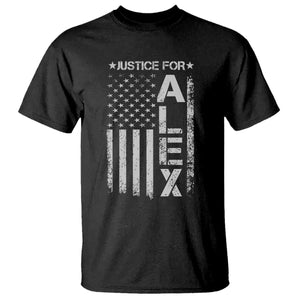 Justice for Alex Pretti American Flag T Shirt Minneapolis Jan 24 2026 Memorial Tribute TS02 Black Print Your Wear