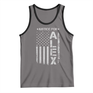 Justice for Alex Pretti American Flag Tank Top Minneapolis Jan 24 2026 Memorial Tribute TS02 Deep Heather Black Print Your Wear
