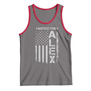 Justice for Alex Pretti American Flag Tank Top Minneapolis Jan 24 2026 Memorial Tribute TS02 Deep Heather Red Print Your Wear