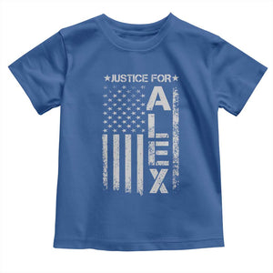 Justice for Alex Pretti American Flag Toddler T Shirt Minneapolis Jan 24 2026 Memorial Tribute TS02 Royal Blue Print Your Wear