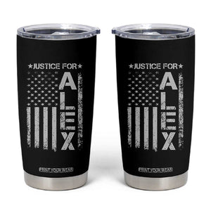 Justice for Alex Pretti American Flag Tumbler Cup Minneapolis Jan 24 2026 Memorial Tribute TS02 Black Print Your Wear