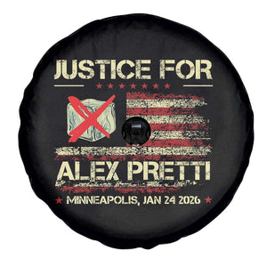 Justice for Alex Pretti Abolish Ice Protest Spare Tire Cover Minneapolis Jan 24 2026 American Flag TS02 Print Your Wear