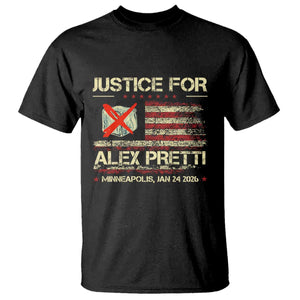 Justice for Alex Pretti Abolish Ice Protest T Shirt Minneapolis Jan 24 2026 American Flag TS02 Black Print Your Wear
