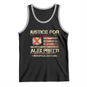 Justice for Alex Pretti Abolish Ice Protest Tank Top Minneapolis Jan 24 2026 American Flag TS02 Black Athletic Heather Print Your Wear