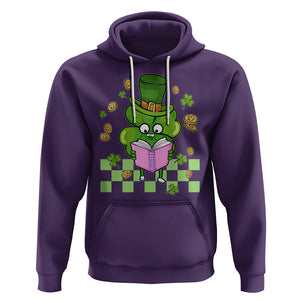Shamrock Reading Hoodie St. Patrick's Day Books Lover Reader Nerd TS02 Purple Printyourwear