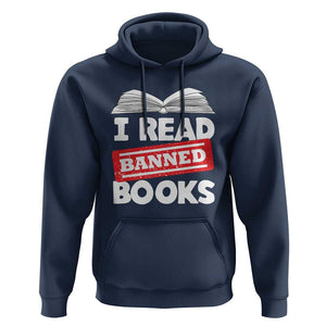 I Read Banned Books Hoodie Funny Reading Book Lovers Nerd TS02 Navy Print Your Wear