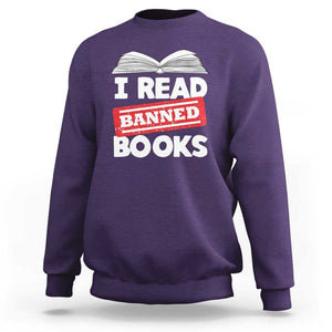 I Read Banned Books Sweatshirt Funny Reading Book Lovers Nerd TS02 Purple Print Your Wear